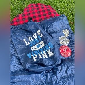 Victoria’s Secret RARE Vintage 💖🏕️ PINK Road Trip Sleeping Bag And Storage Bag